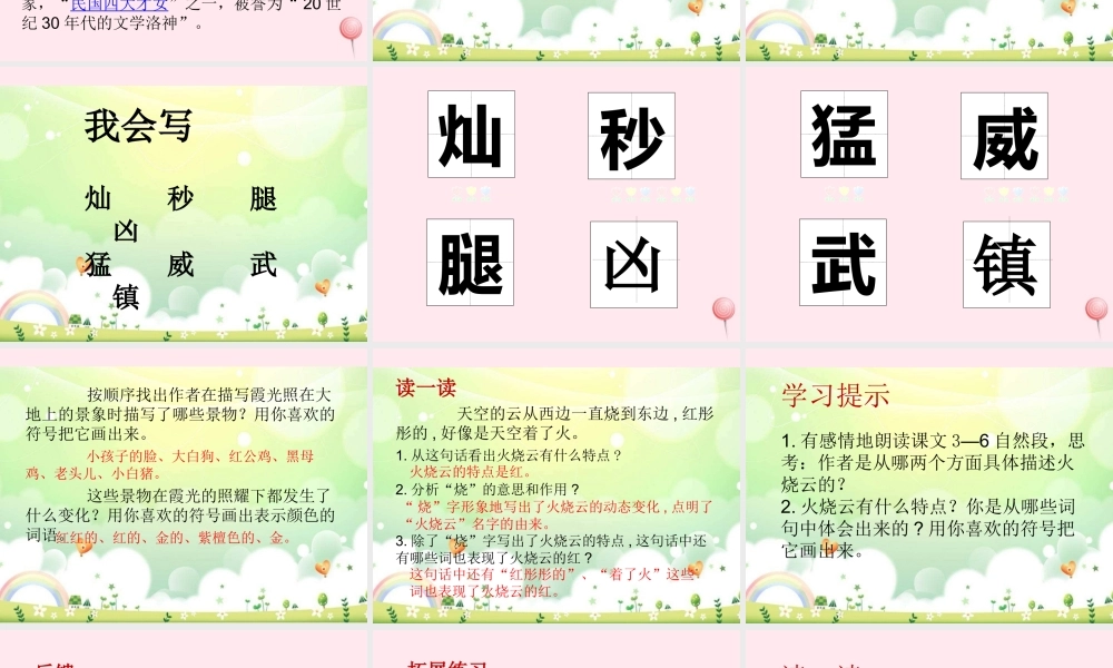 三年级语文下册 第六单元 24火烧云课件 新人教版-新人教版小学三年级下册语文课件