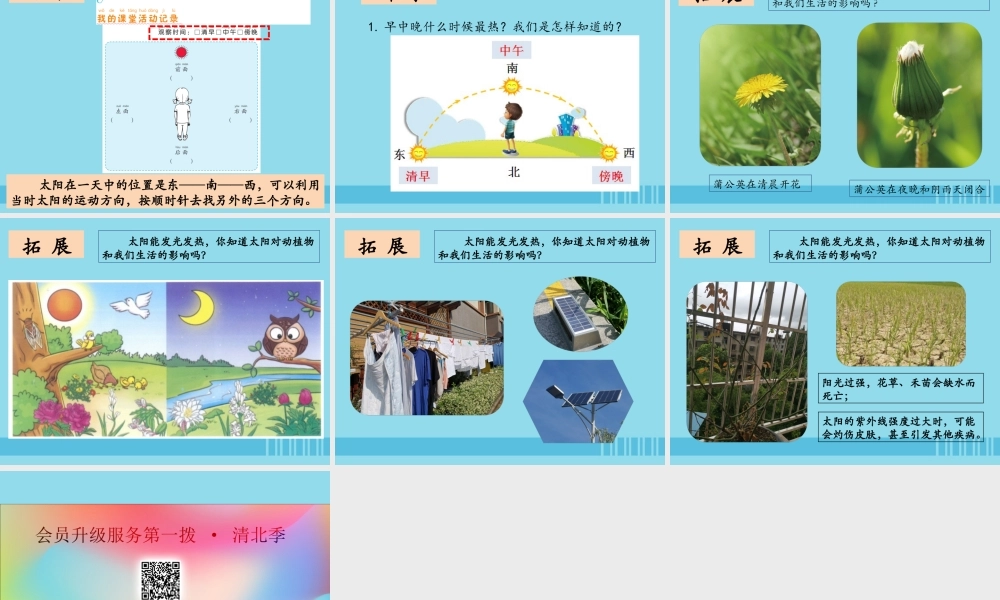 二年级科学上册 我们的地球家园 3《太阳的位置和方向》课件 教科版-教科版小学二年级上册自然科学课件