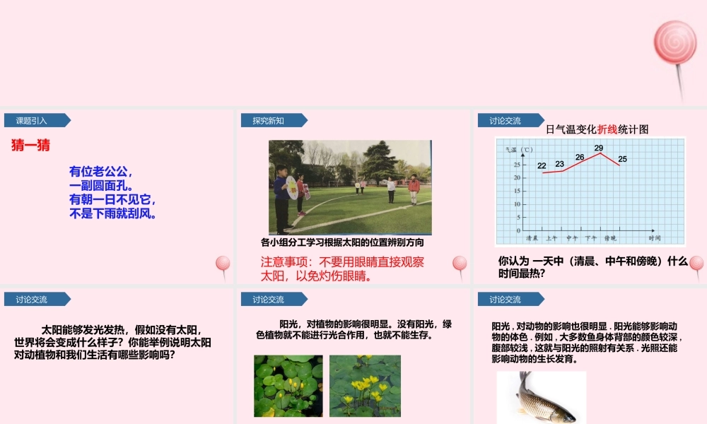 二年级科学上册 我们的地球家园 3太阳的位置和方向课件 教科版-教科版小学二年级上册自然科学课件