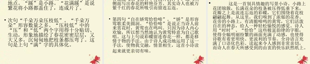 三年级语文下册 第8单元 古诗诵读《江畔独步寻花（其六）》课件2 沪教版-沪教版小学三年级下册语文课件