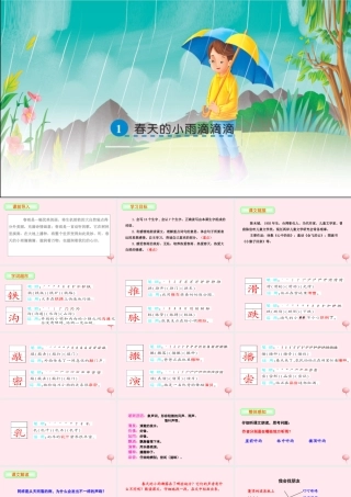 三年级语文下册 第一单元 1 春天的小雨滴滴滴课件 语文S版-语文S版小学三年级下册语文课件