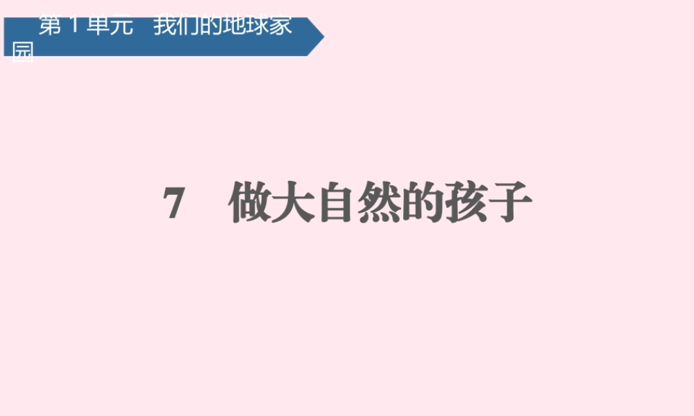 二年级科学上册 我们的地球家园 7做大自然的孩子课件 教科版-教科版小学二年级上册自然科学课件