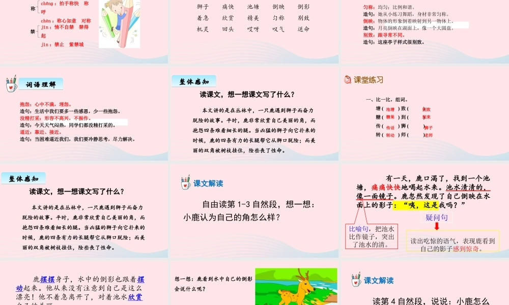 三年级语文下册 第二单元 第7课狮子和鹿腿课件 新人教版-新人教版小学三年级下册语文课件