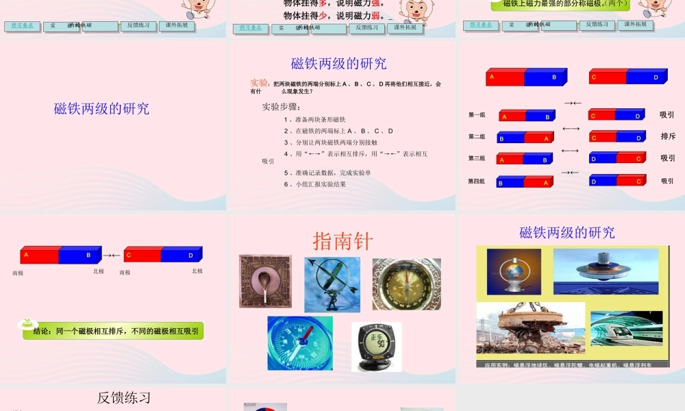 二年级科学下册 磁铁 3 磁铁的两极课件 教科版-教科版小学二年级下册自然科学课件