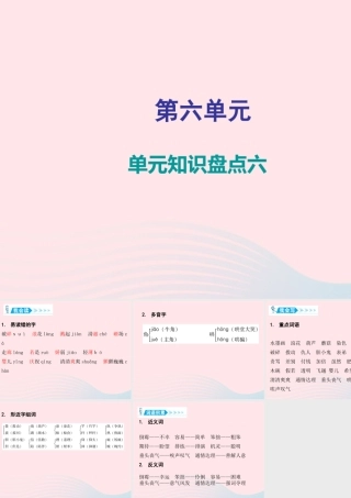 三年级语文下册 第六单元单元知识盘点课件 新人教版-新人教版小学三年级下册语文课件
