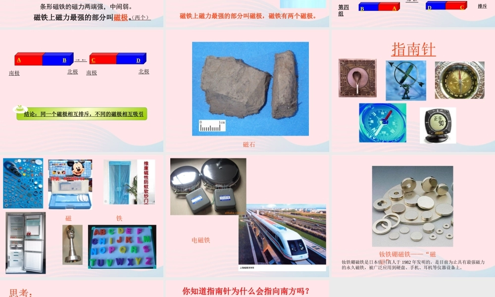 二年级科学下册 磁铁 3 磁铁的两极课件2 教科版-教科版小学二年级下册自然科学课件