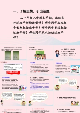 三年级语文下册 第二单元《口语交际 该不该实行班干部轮流制》教学课件 新人教版-新人教版小学三年级下册语文课件