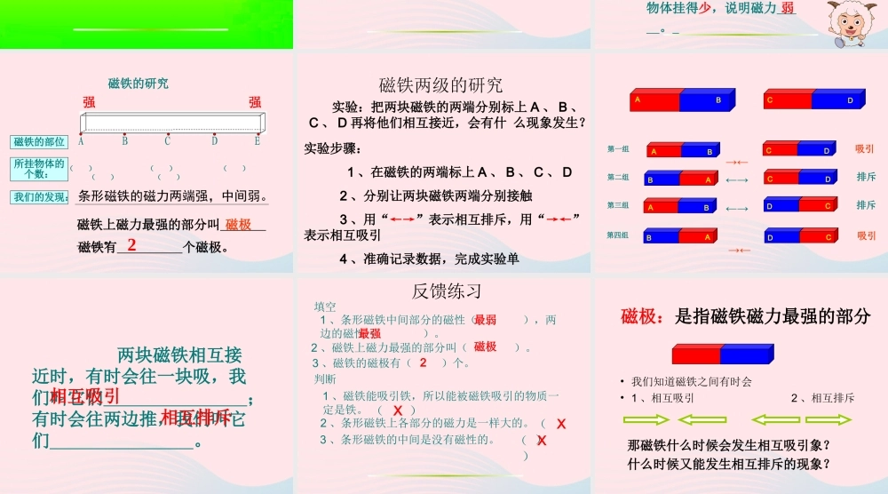 二年级科学下册 磁铁 3 磁铁的两极课件4 教科版-教科版小学二年级下册自然科学课件