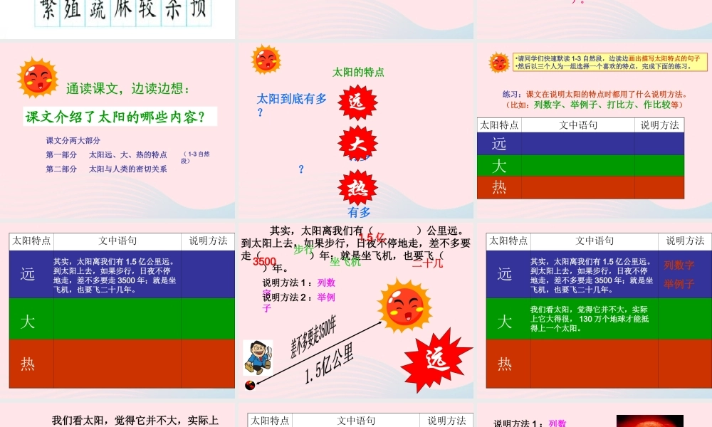 三年级语文下册 第六组 21《太阳》课堂教学课件3 新人教版-新人教版小学三年级下册语文课件