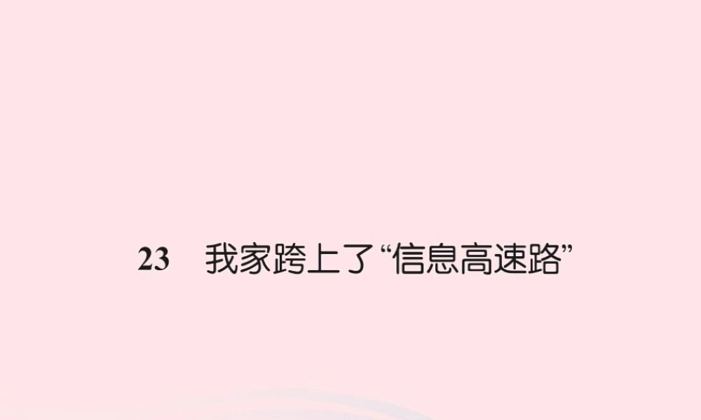 三年级语文下册 第六组 23 我家跨上了信息高速路习题课件 新人教版-新人教版小学三年级下册语文课件