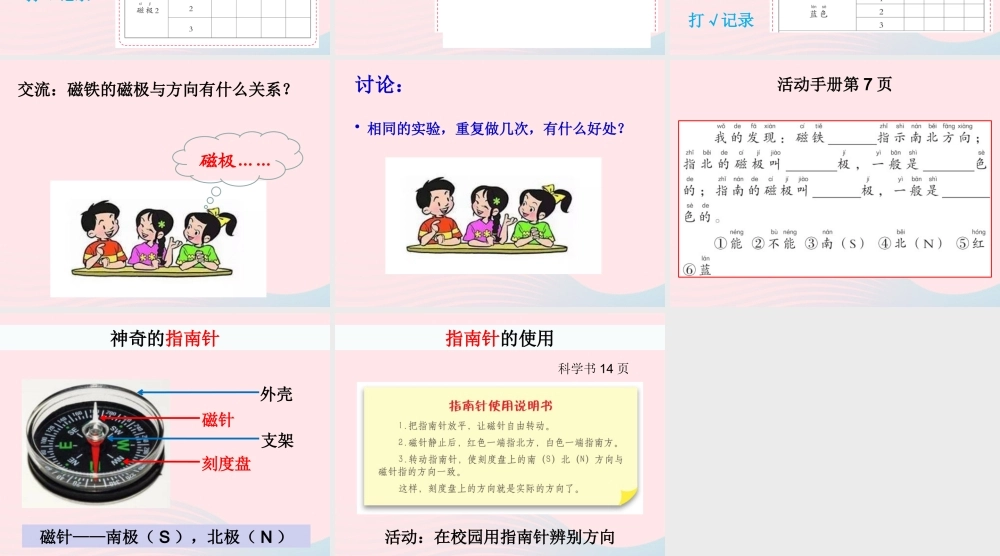 二年级科学下册 磁铁 4磁极与方向课件 教科版-教科版小学二年级下册自然科学课件