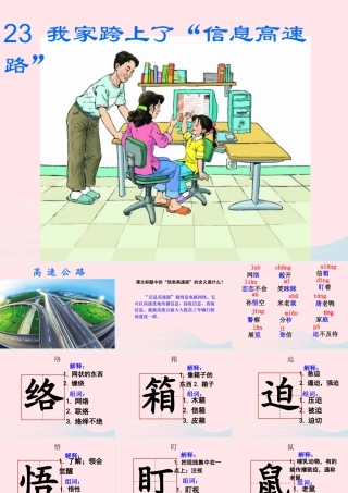 三年级语文下册 第六组 23《我家跨上了信息高速路》课堂教学课件1 新人教版-新人教版小学三年级下册语文课件