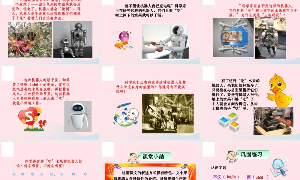 三年级语文下册 第六组 24《果园机器人》课堂教学课件1 新人教版-新人教版小学三年级下册语文课件