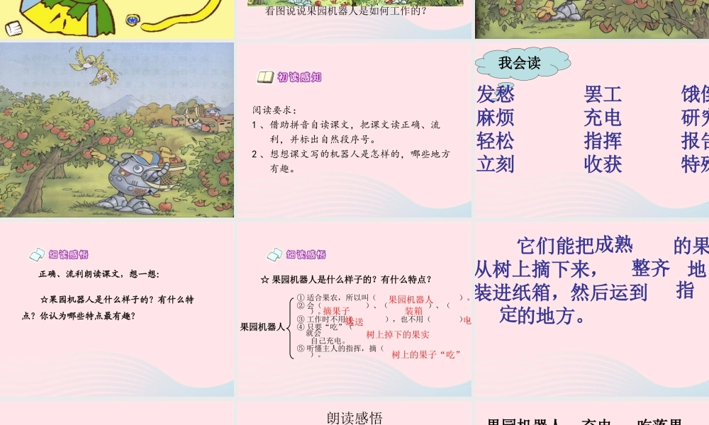 三年级语文下册 第六组 24《果园机器人》课堂教学课件3 新人教版-新人教版小学三年级下册语文课件