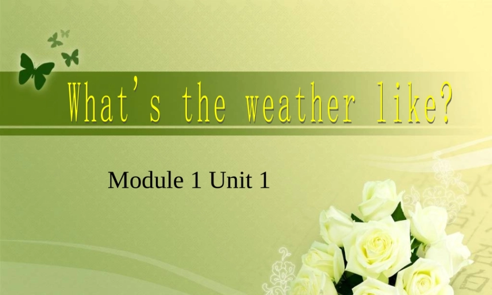 二年级英语下册 Module 1 Unit 1 What’s the weather like课件2 外研版（一起）-外研版小学二年级下册英语课件