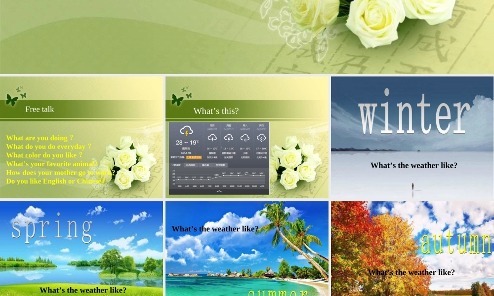 二年级英语下册 Module 1 Unit 1 What’s the weather like课件2 外研版（一起）-外研版小学二年级下册英语课件