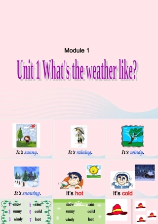 二年级英语下册 Module 1 Unit 1 What’s the weather like课件3 外研版（一起）-外研版小学二年级下册英语课件