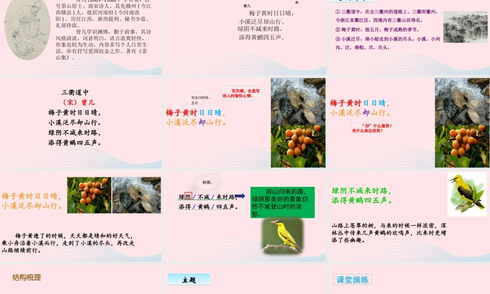 三年级语文下册 第一单元 1《古诗三首》三衢道中课件 新人教版-新人教级下册语文课件