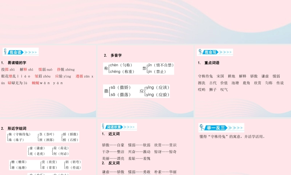 三年级语文下册 第二单元知识盘点二课件 新人教版-新人教版小学三年级下册语文课件