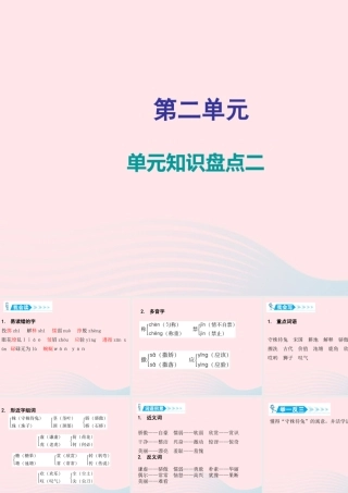 三年级语文下册 第二单元知识盘点二课件 新人教版-新人教版小学三年级下册语文课件