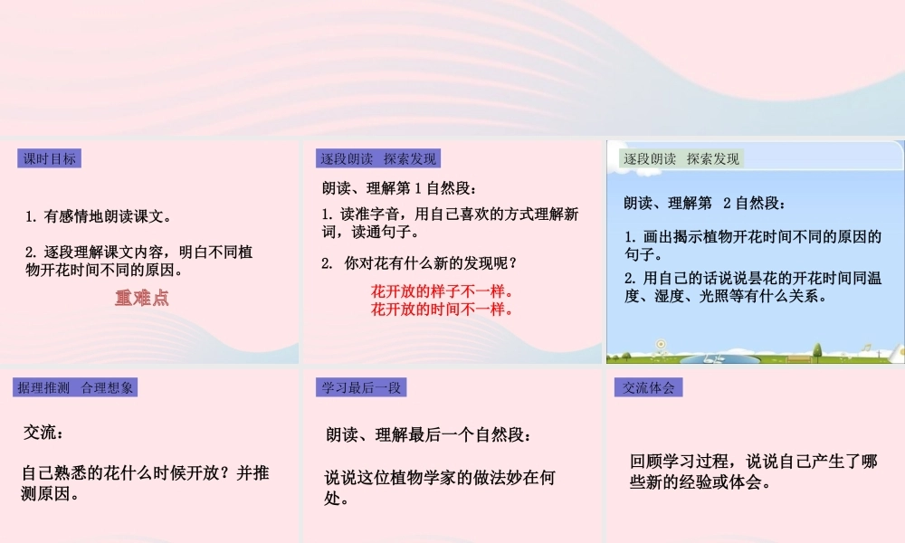 三年级语文下册 第四单元 13 花钟（第2课时）课件 新人教版-新人教版小学三年级下册语文课件