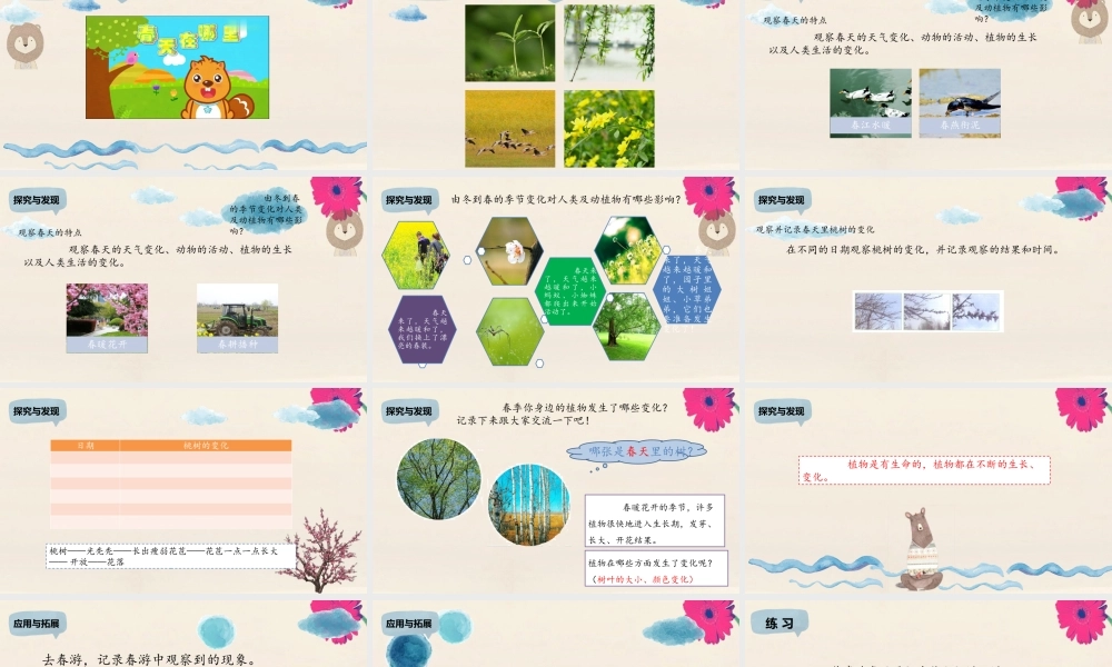 二年级科学下册 第2单元 春和夏 4 春天来了课件 冀人版-人教版小学二年级下册自然科学课件