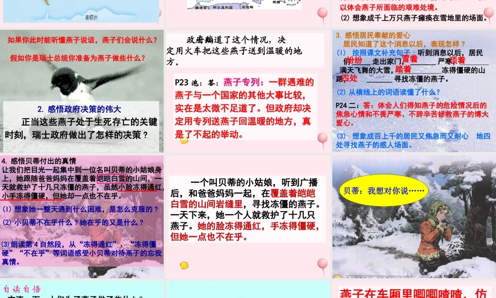 三年级语文下册 第二组 6《燕子专列》课堂教学课件2 新人教版-新人教版小学三年级下册语文课件