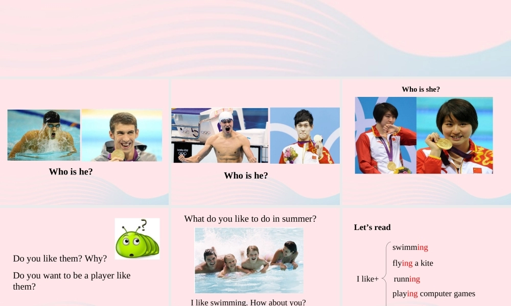 二年级英语下册 Module 1 Unit 2 I like swimming课件3 外研版（一起）-外研版小学二年级下册英语课件