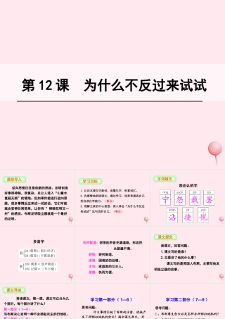 三年级语文下册 第三单元 12 为什么不反过来试试课件 语文S版-语文S版小学三年级下册语文课件