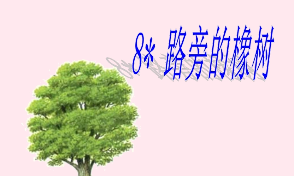 三年级语文下册 第二组 8《路旁的橡树》课堂教学课件1 新人教版-新人教版小学三年级下册语文课件