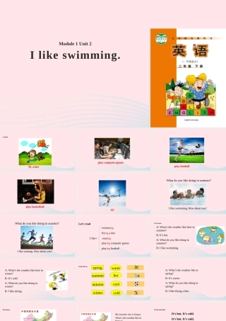 二年级英语下册 Module 1 Unit 2 I like swimming课件5 外研版（一起）-外研版小学二年级下册英语课件