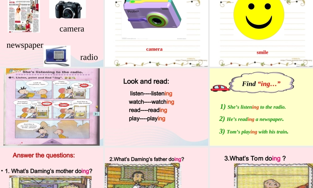 二年级英语下册 Module 2 Unit 1 She’s listening to the radio课件 外研版（一起）-外研版小学二年级下册英语课件