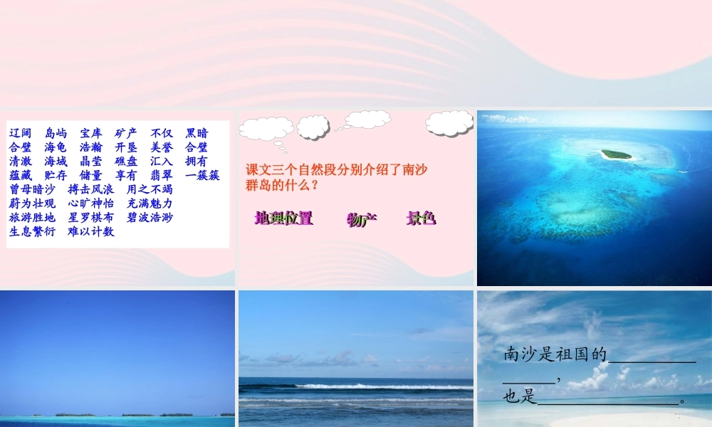 三年级语文下册 第一单元 2 美丽的南沙群岛课件2 苏教版-苏教版小学三年级下册语文课件