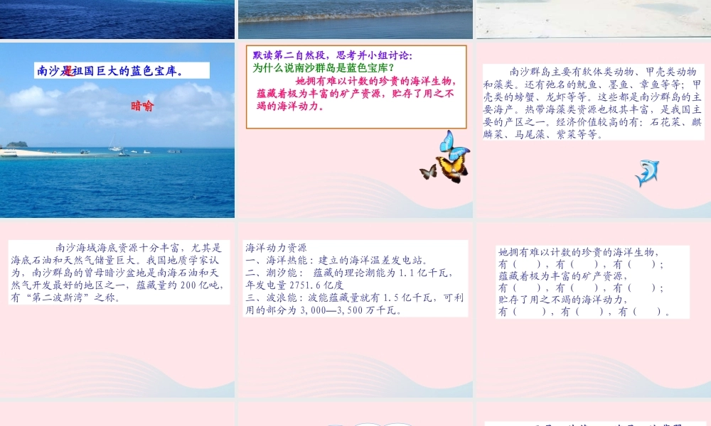 三年级语文下册 第一单元 2 美丽的南沙群岛课件2 苏教版-苏教版小学三年级下册语文课件