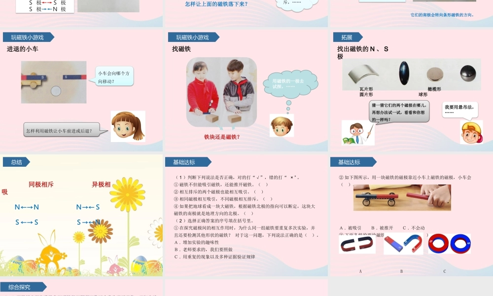 二年级科学下册 第二单元 磁铁 第5课 磁极的秘密课件 青岛版五四制-青岛版小学二年级下册自然科学课件