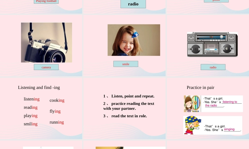 二年级英语下册 Module 2 Unit 1 She’s listening to the radio课件2 外研版（一起）-外研版小学二年级下册英语课件