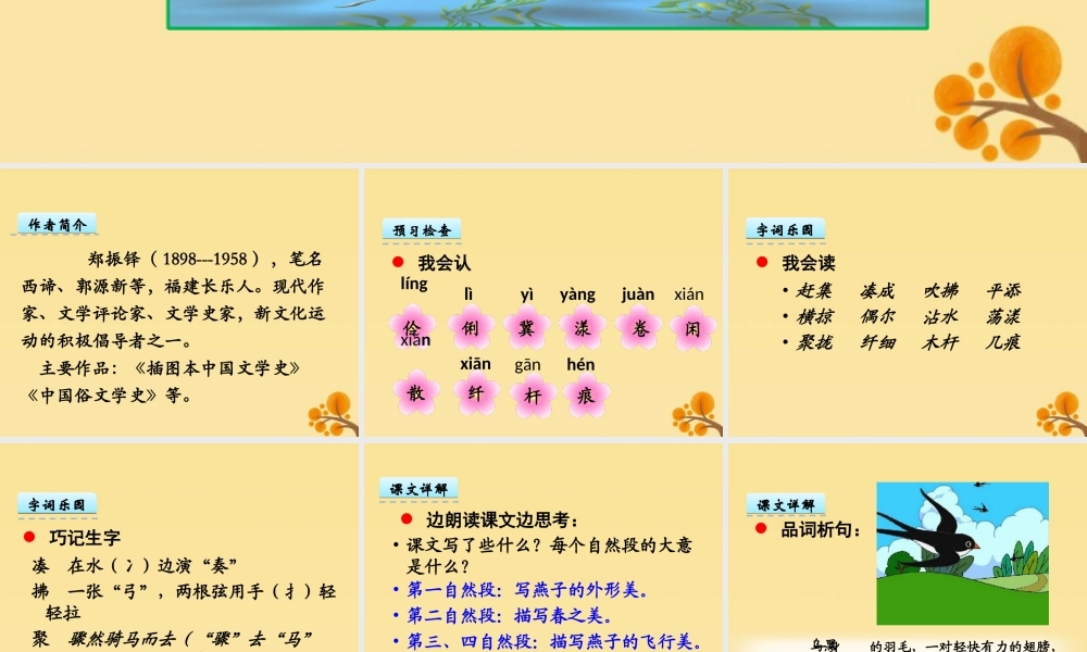 三年级语文下册 第一单元 2 燕子教学课件 新人教版-新人教版小学三年级下册语文课件