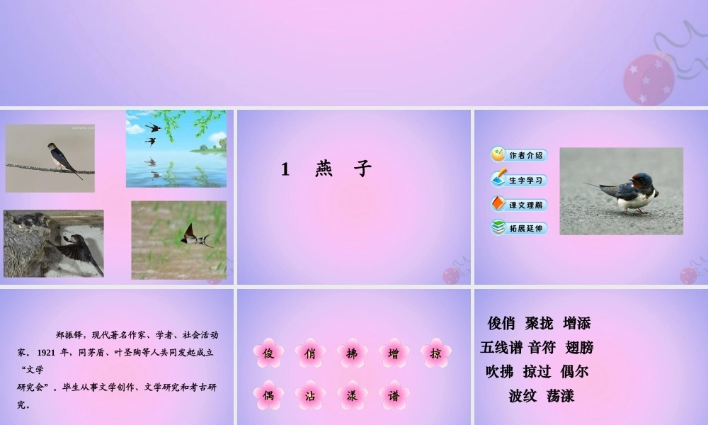 三年级语文下册 第一单元 2 燕子课件 新人教版-新人教版小学三年级下册语文课件