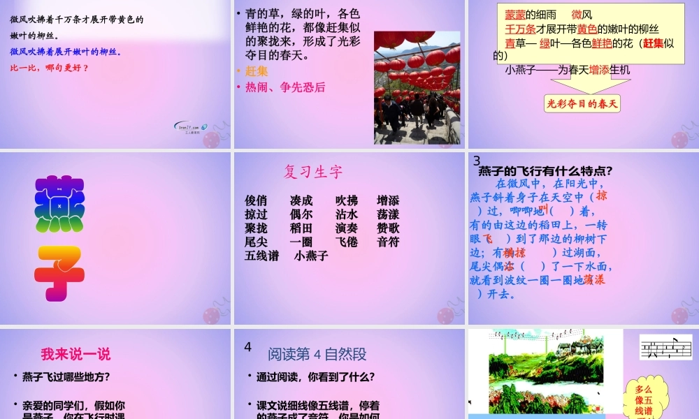 三年级语文下册 第一单元 2 燕子课件 新人教版-新人教版小学三年级下册语文课件