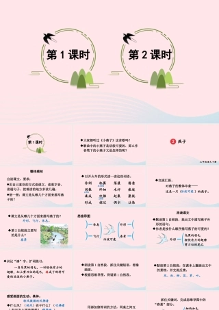 三年级语文下册 第一单元 2《燕子》教学课件 新人教版-新人教版小学三年级下册语文课件
