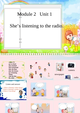 二年级英语下册 Module 2 Unit 1 She’s listening to the radio课件6 外研版（一起）-外研版小学二年级下册英语课件