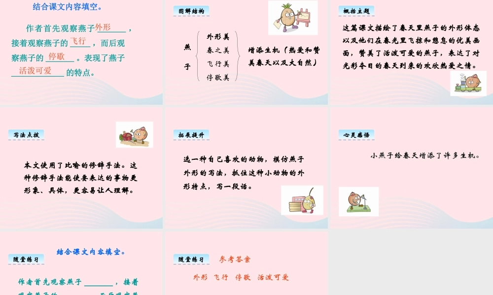 三年级语文下册 第一单元 2《燕子》课堂教学课件1 新人教版-新人教版小学三年级下册语文课件