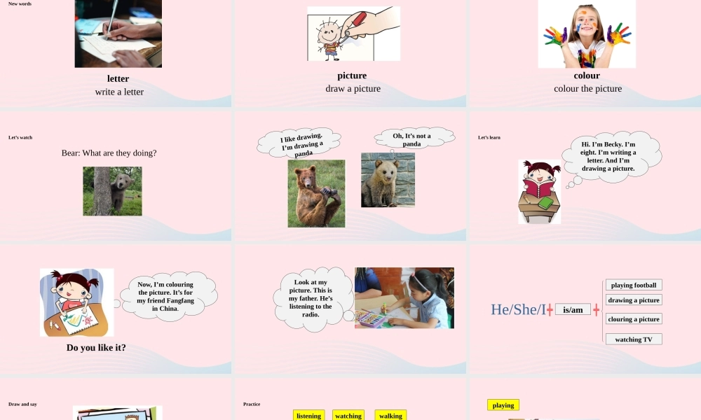 二年级英语下册 Module 2 Unit 2  I’m drawing a picture课件 外研版（一起）-外研版小学二年级下册英语课件