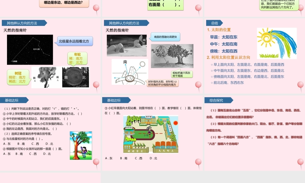 二年级科学下册 第一单元 位置与方向 第2课 太阳的位置与方向课件 青岛版五四制-青岛版小学二年级下册自然科学课件