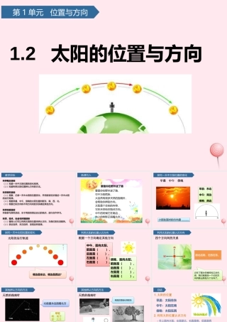 二年级科学下册 第一单元 位置与方向 第2课 太阳的位置与方向课件 青岛版五四制-青岛版小学二年级下册自然科学课件