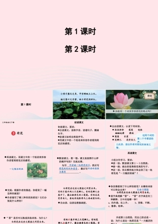 三年级语文下册 第一单元 3《荷花》教学课件 新人教版-新人教版小学三年级下册语文课件