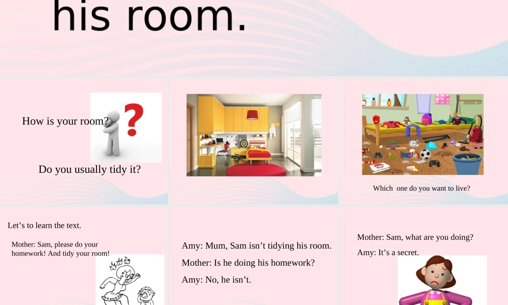 二年级英语下册 Module 3 Unit 1 Sam isn’t tidying his room课件1 外研版（一起）-外研版小学二年级下册英语课件