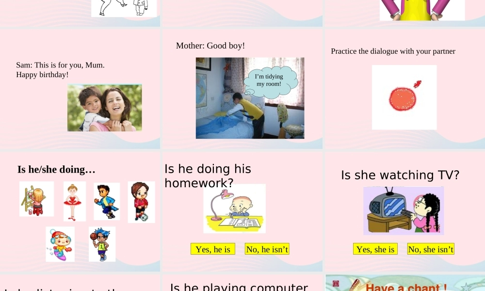 二年级英语下册 Module 3 Unit 1 Sam isn’t tidying his room课件1 外研版（一起）-外研版小学二年级下册英语课件