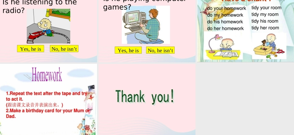 二年级英语下册 Module 3 Unit 1 Sam isn’t tidying his room课件1 外研版（一起）-外研版小学二年级下册英语课件