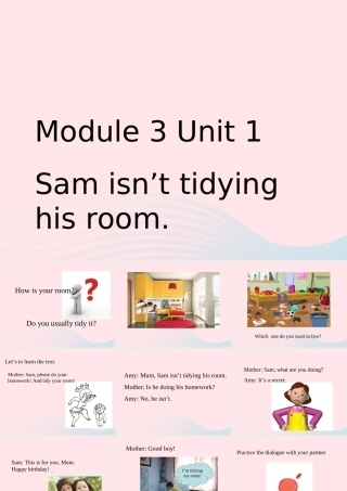 二年级英语下册 Module 3 Unit 1 Sam isn’t tidying his room课件1 外研版（一起）-外研版小学二年级下册英语课件